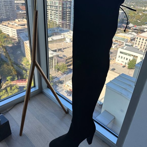 NWT Stuart Weitzman The Highland Boot Black Suede - Size 9 / 39.5 - Picture 6 of 7